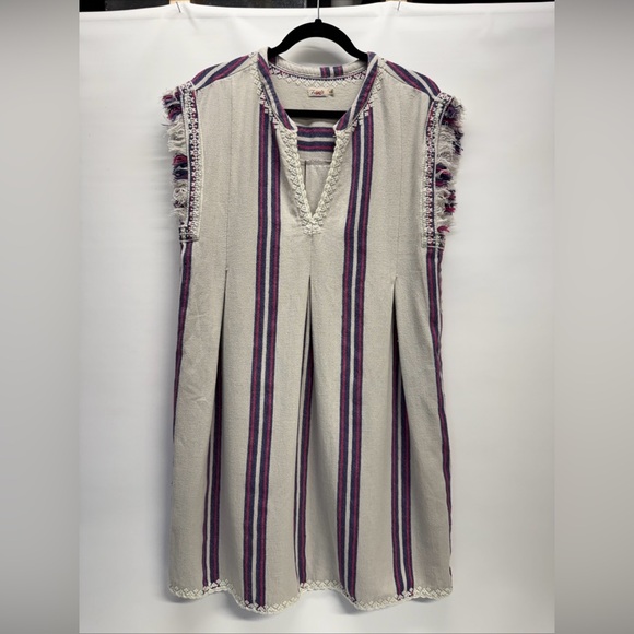 Faherty Baja Beach Tunic Dress in French Rose Baja Stripe Sz M Coastal Beachy - Picture 4 of 15
